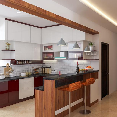 modern modular kitchen partition interiors