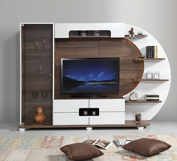modern tv unit design by Nakshatra Interiors