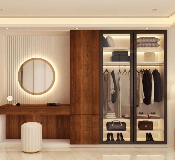 custom wardrobe design by Nakshatra Interiors